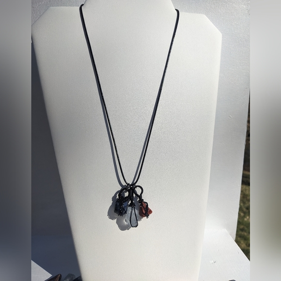 💎SOLD💎Sodalite Crystals Necklace Wire Wrap Red Jasper 🔮 - Picture 7 of 12